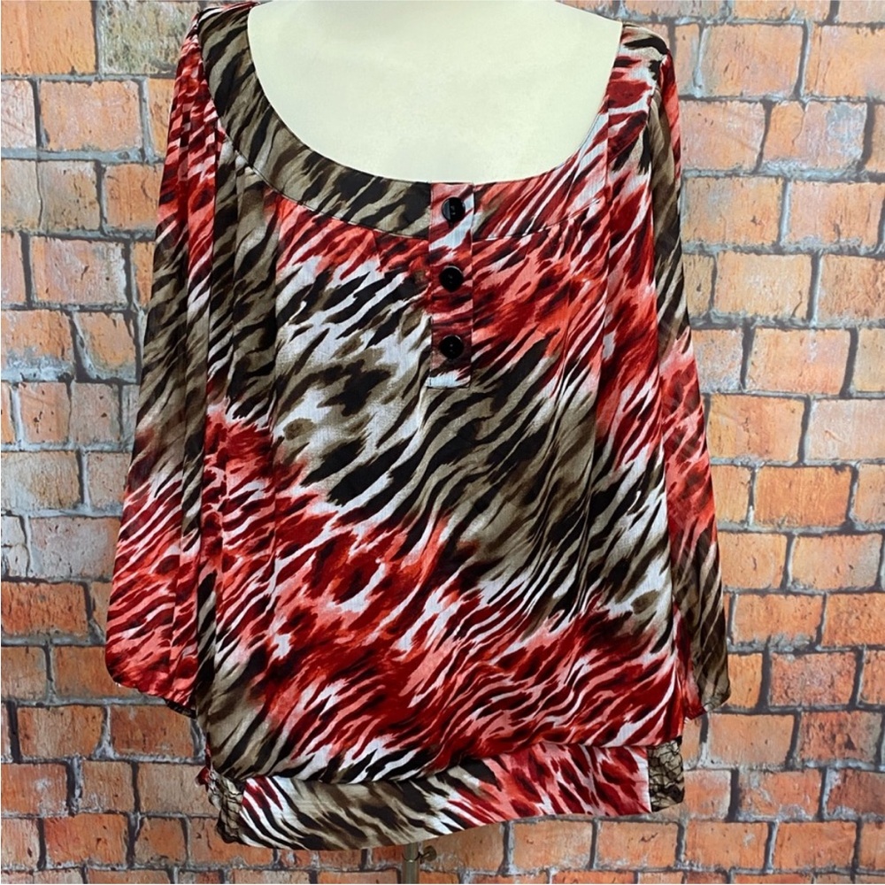 Dressbarn Plus Size Print Relaxed Blouse
